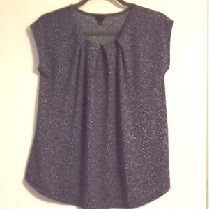 Ann Taylor Blouse in Blue, Pink and White Speckle Design in Size XXS